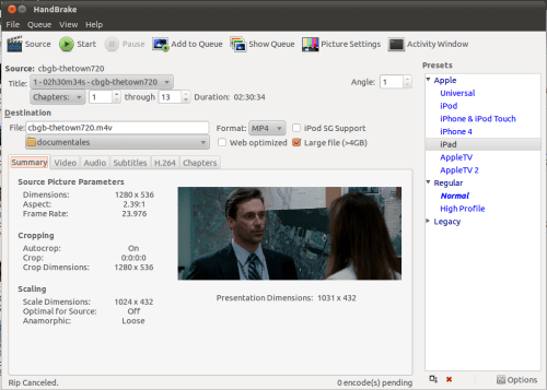 Usando HandBrake para reduir el tamaño de nuestros archivos de video